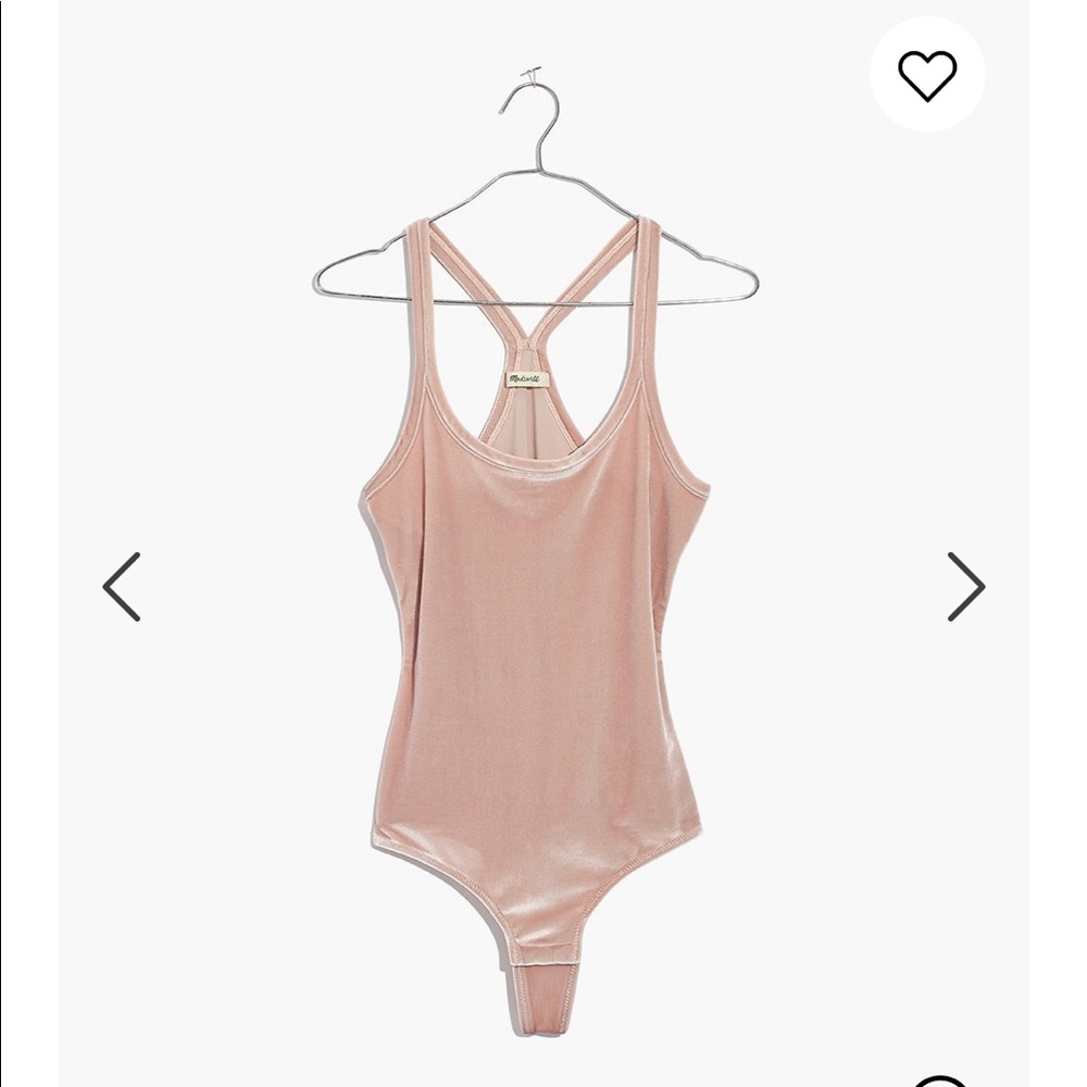 NWOT Madewell Velvet Thong Body Suit